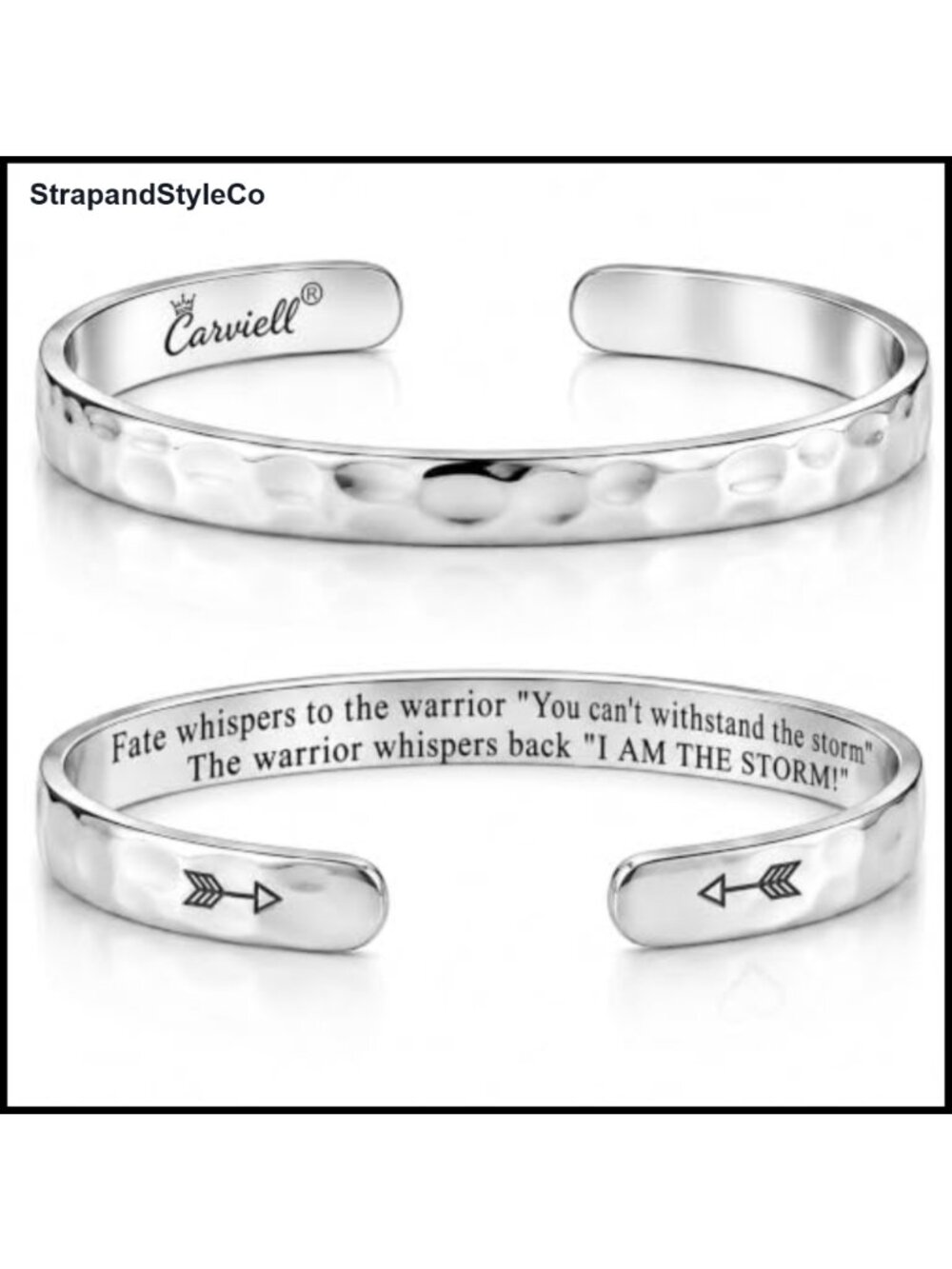 Inspirational Engraved Cuff Bracelet Surgical Stainless Steel Gift